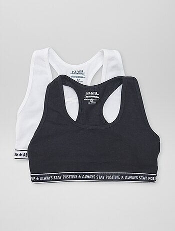 Lot de 2 brassières fille au style uni