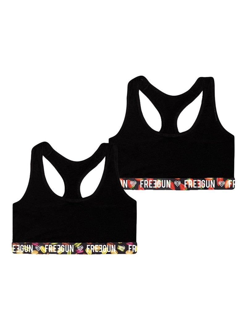 Lot de 2 Brassières fille Best Of Anniversary Fruts Freegun Noir - Kiabi