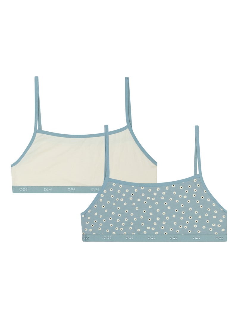 Lot de 2 Brassières Fille Coton Stretch Les Pockets Bleu ciel - Kiabi