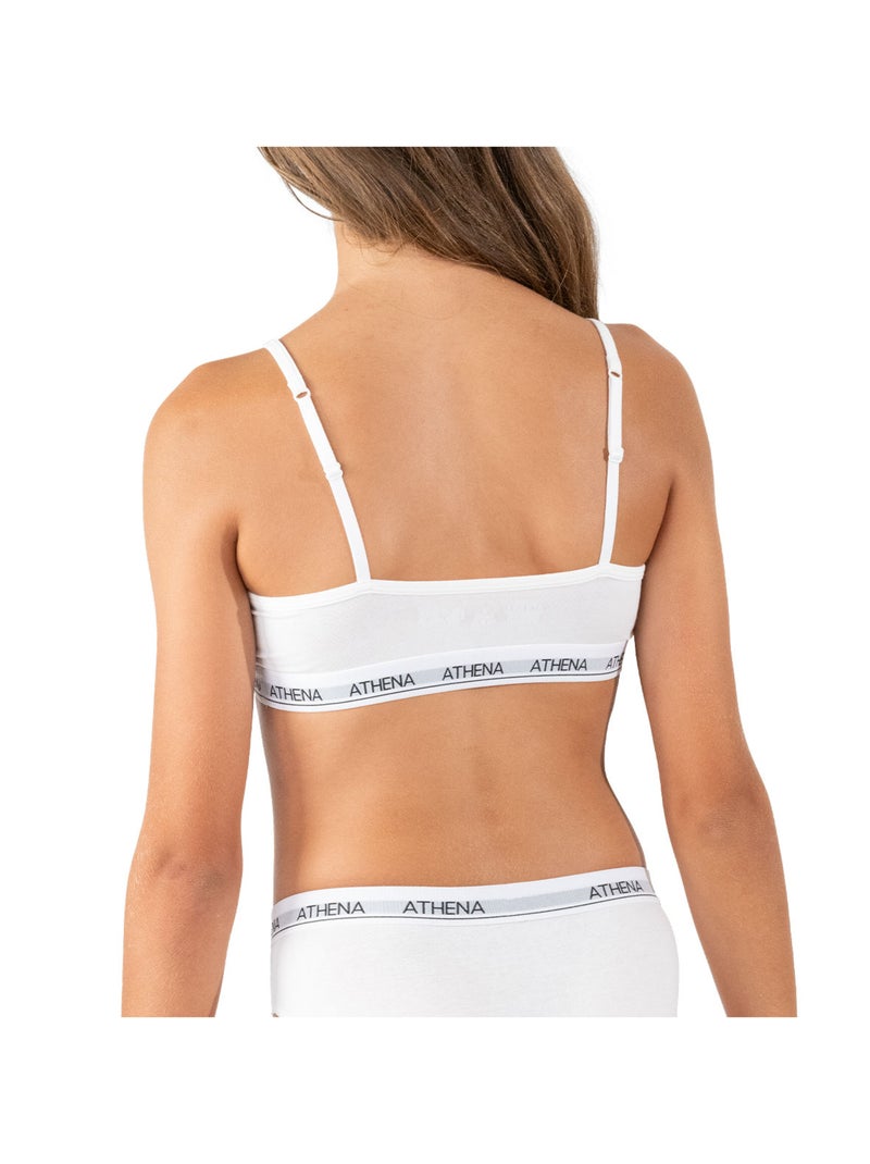 Lot de 2 brassières fille Coton Ultra Doux Athena Blanc Rose - Kiabi
