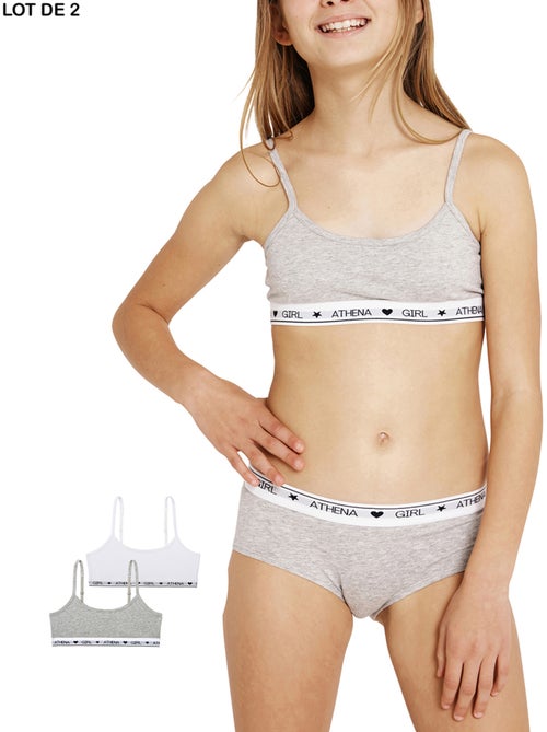 Lot de 2 brassières fille Coton Ultra Doux Athena Fille - Kiabi