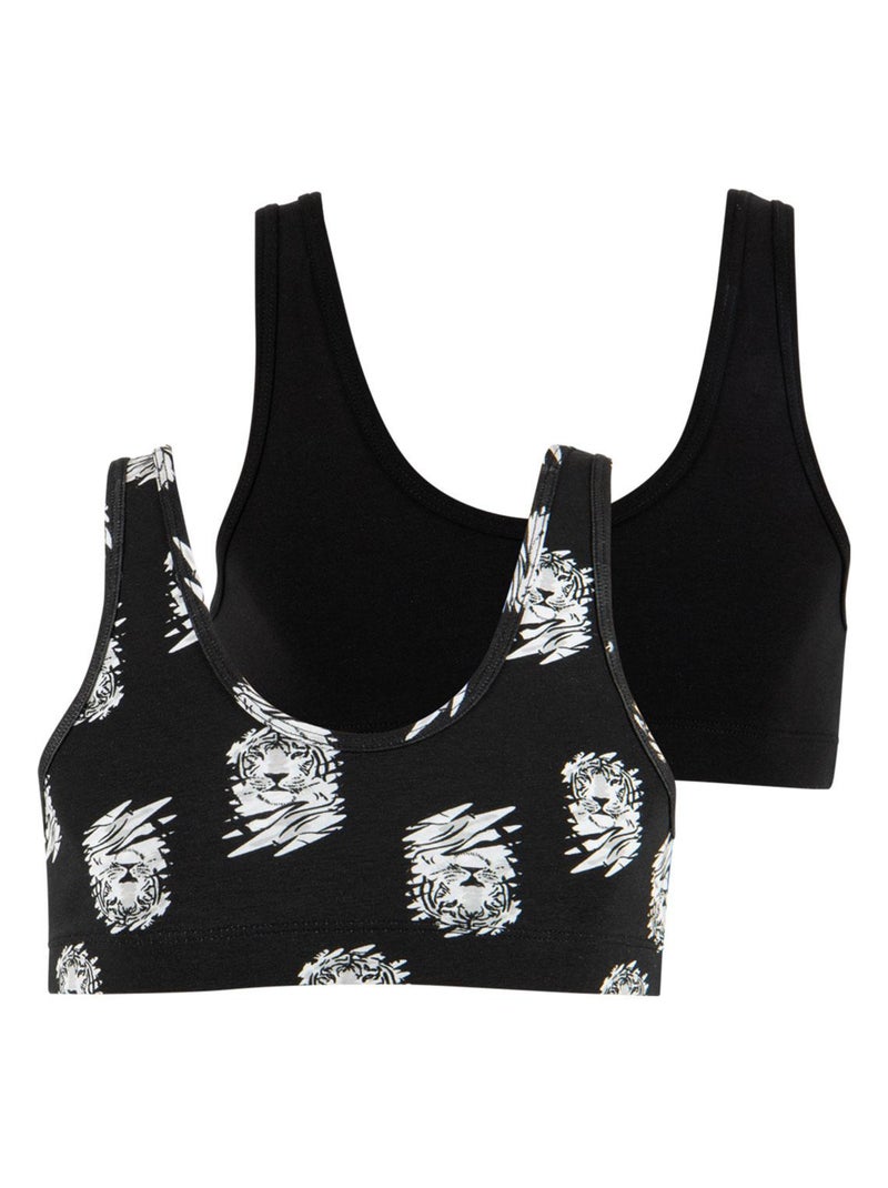 Lot de 2 brassières fille Ecopack Girl Mode   Fille Noir - Kiabi