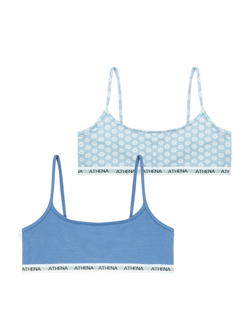 Lot de 2 brassières fille My Petit Prix Athena Bleu jean - Kiabi