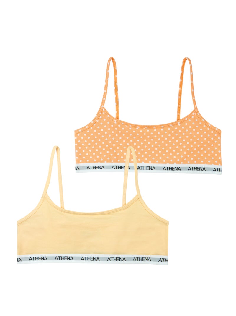 Lot de 2 brassières fille My Petit Prix Athena Vert/Orange - Kiabi