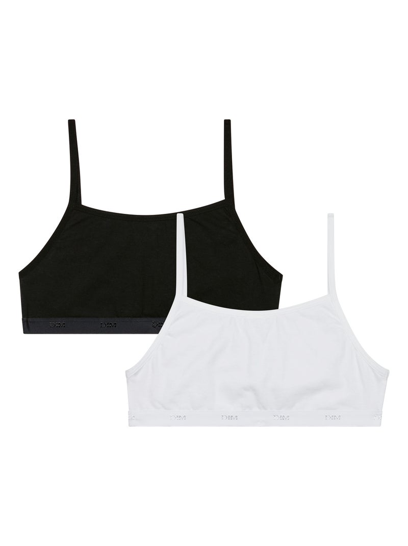Lot de 2 brassières filles coton stretch Les Pockets Ecodim Noir - Kiabi
