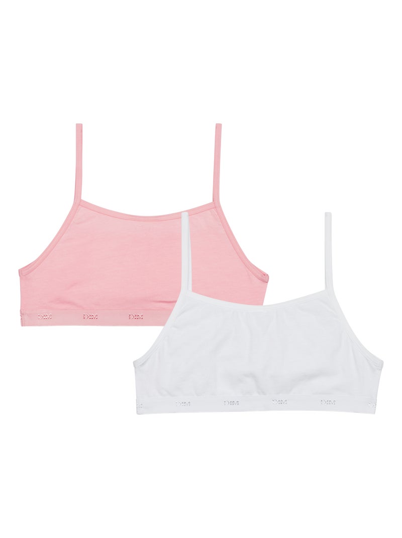 Lot de 2 brassières filles coton stretch Les Pockets Ecodim Rose - Kiabi