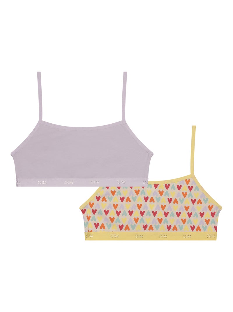 Lot de 2 brassières Pockets Coton Kids Mauve lilas - Kiabi