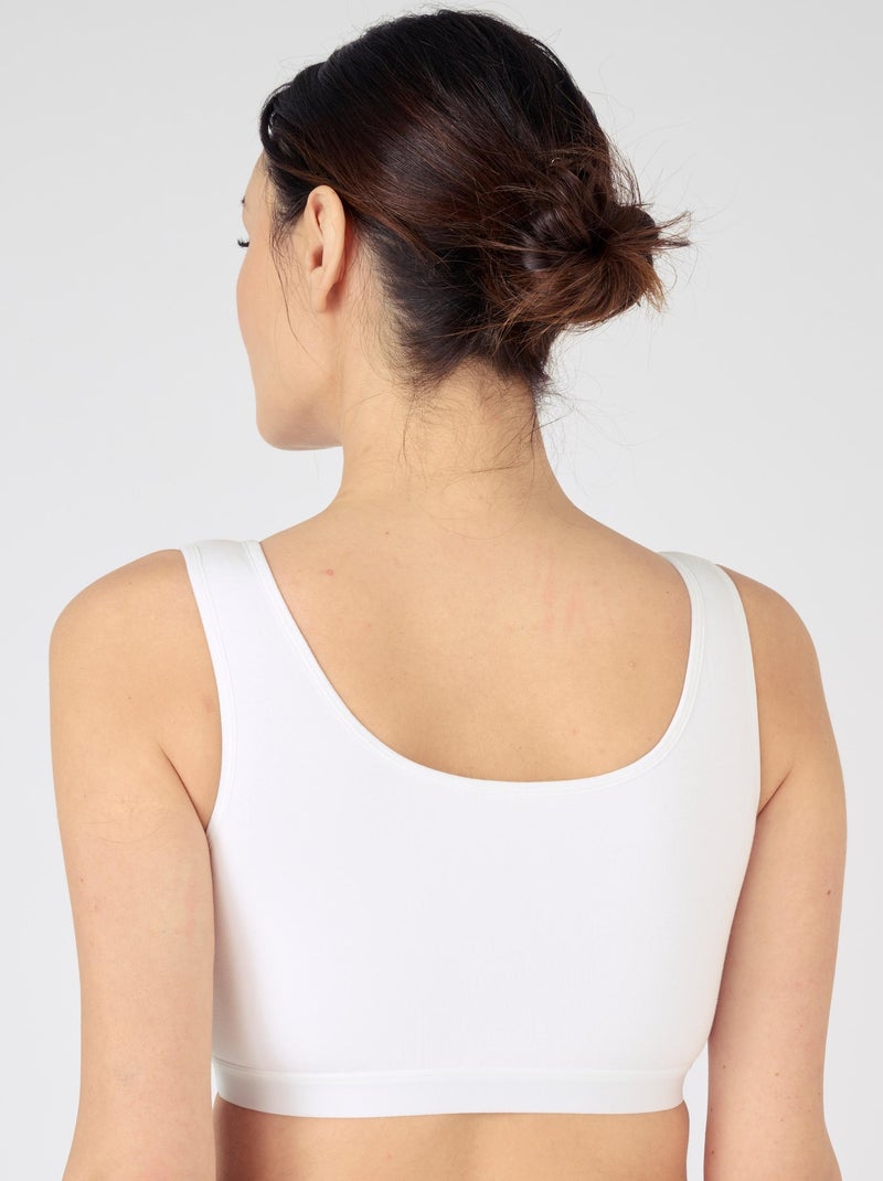 Lot de 2 brassières réversibles sans armatures - Damart Blanc - Kiabi