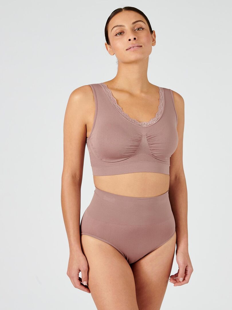 Lot de 2 brassières sans coutures - Damart Taupe - Kiabi