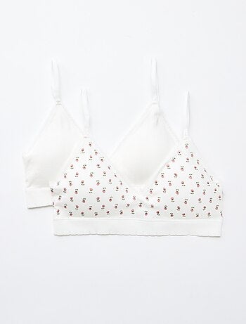 Lot de 2 brassières triangle en rib