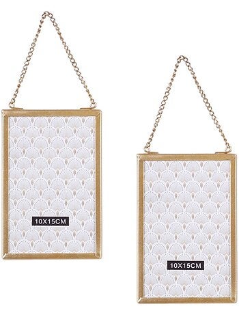 Lot de 2 cadres photo à suspendre design petit modèle GOLD HOME
