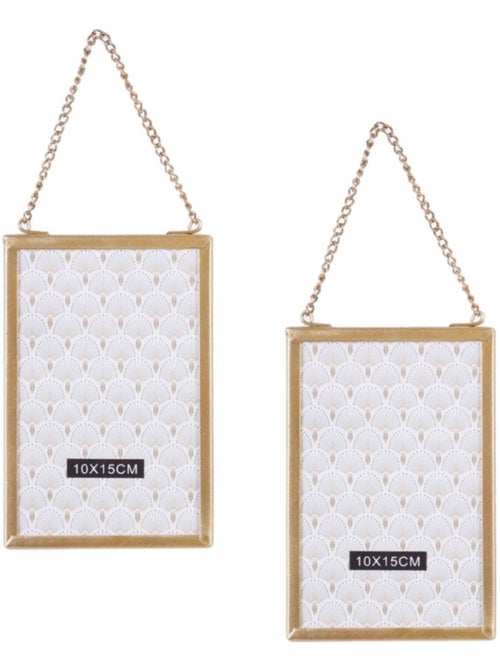 Lot de 2 cadres photo à suspendre design petit modèle GOLD HOME - Kiabi