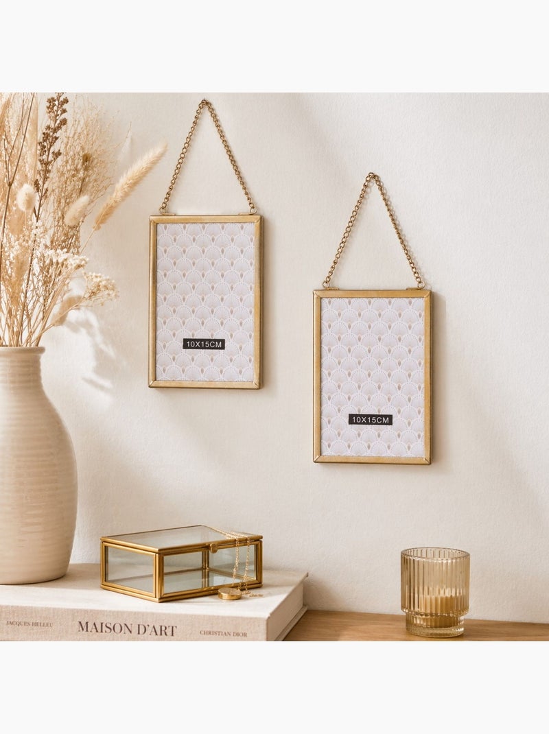 Lot de 2 cadres photo à suspendre design petit modèle GOLD HOME Doré/or - Kiabi