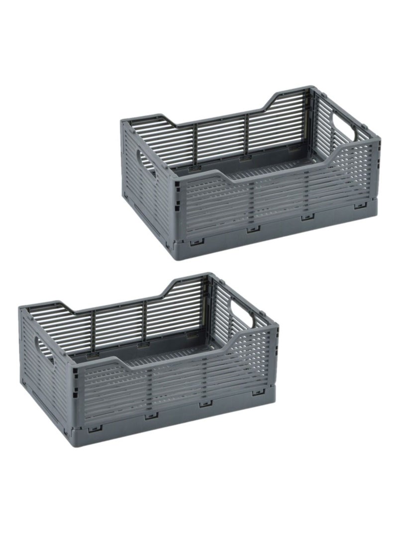 Lot de 2 cagettes pliables FOLDY Gris - Kiabi