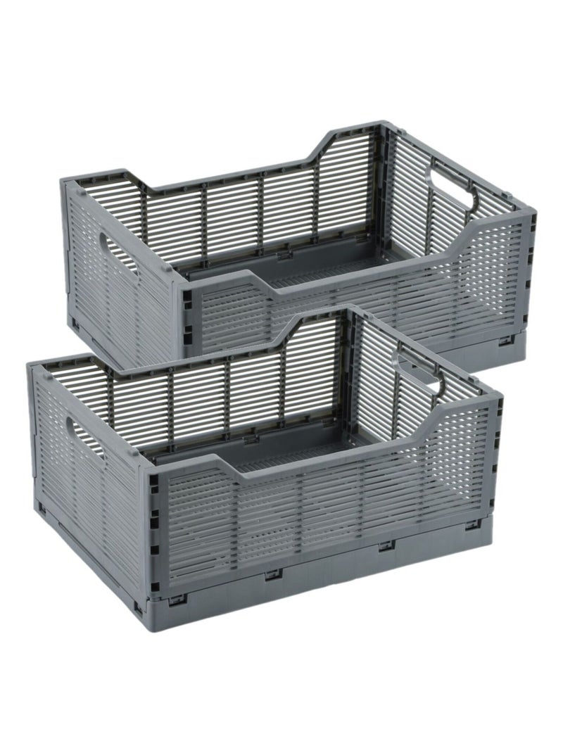 Lot de 2 cagettes pliables FOLDY Gris - Kiabi