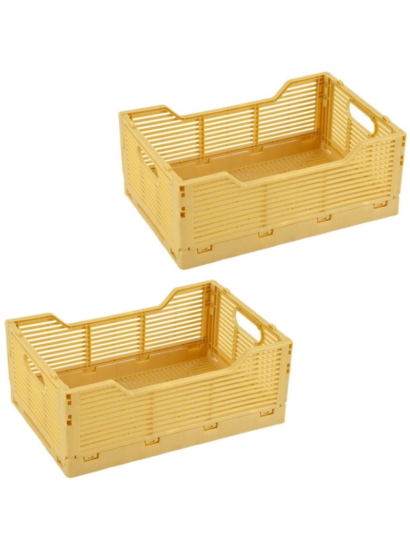 Lot de 2 cagettes pliables FOLDY Jaune - Kiabi