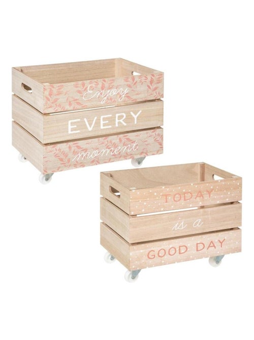 Lot de 2 caisses cagette XL déco Atmosphera - Kiabi