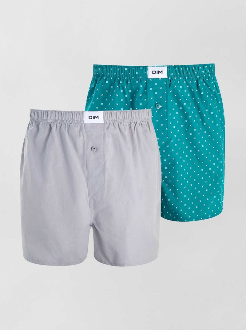 Lot de 2 caleçon 'DIM' Gris/vert - Kiabi