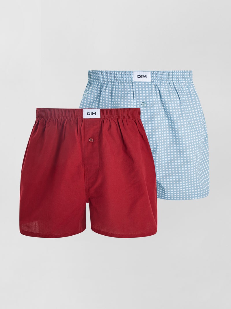 Lot de 2 caleçon 'DIM' Rouge/bleu - Kiabi