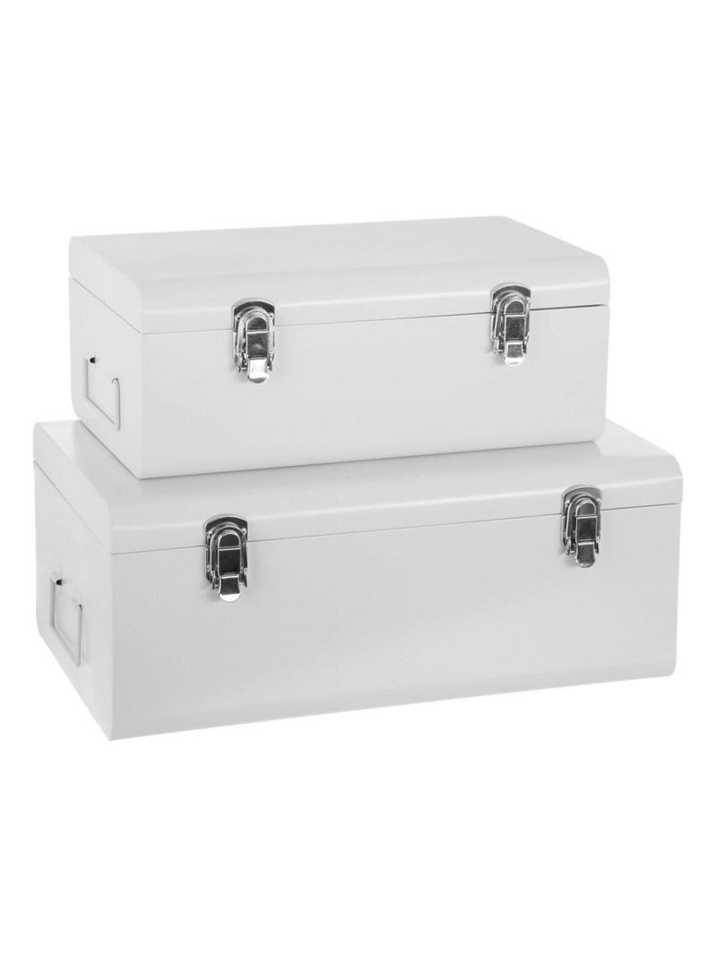 Lot de 2 cantines métal Atmosphera Blanc - Kiabi