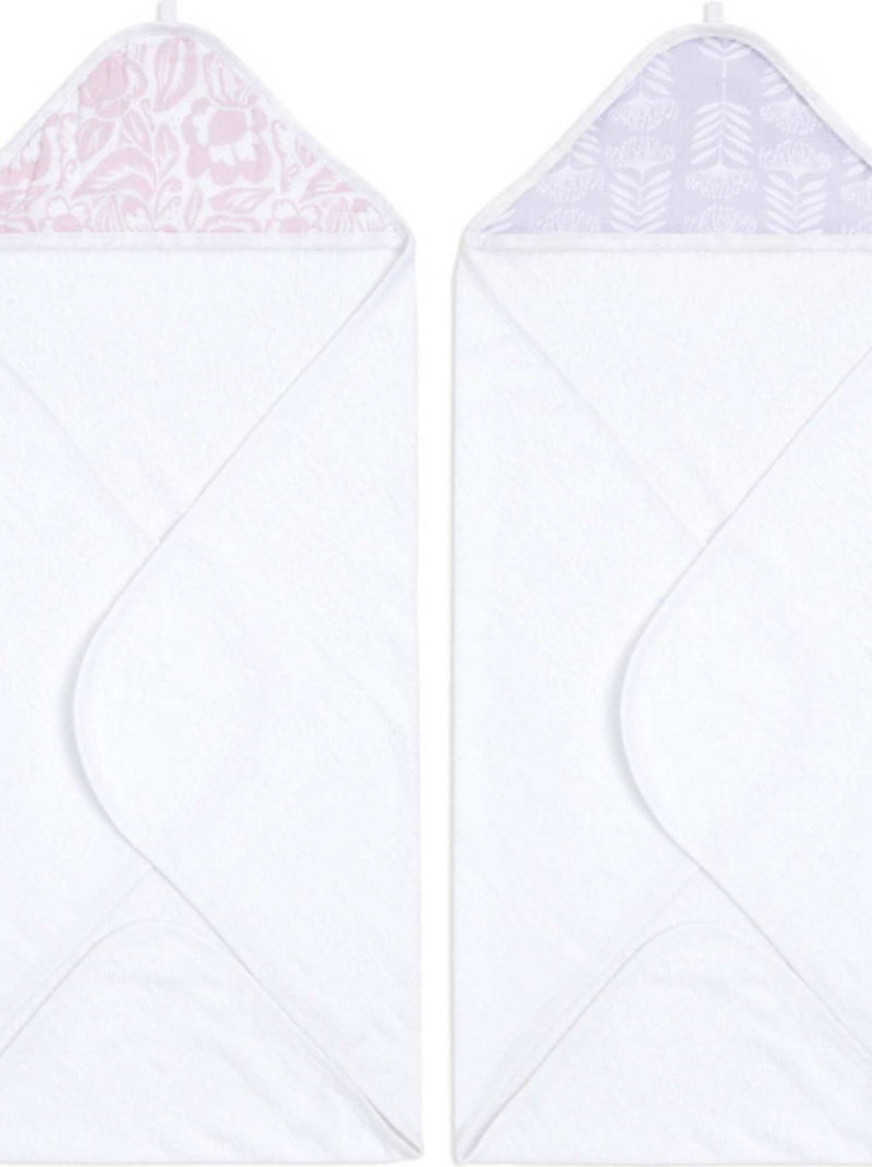 Lot de 2 capes de bain en coton Damsel (76 x 76 cm) Rose - Kiabi