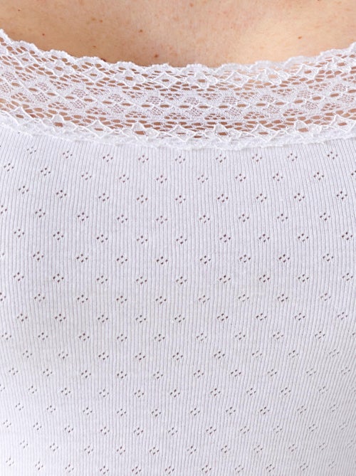 Lot de 2 caracos Essential maille jacquard ajourée - Damart - Kiabi