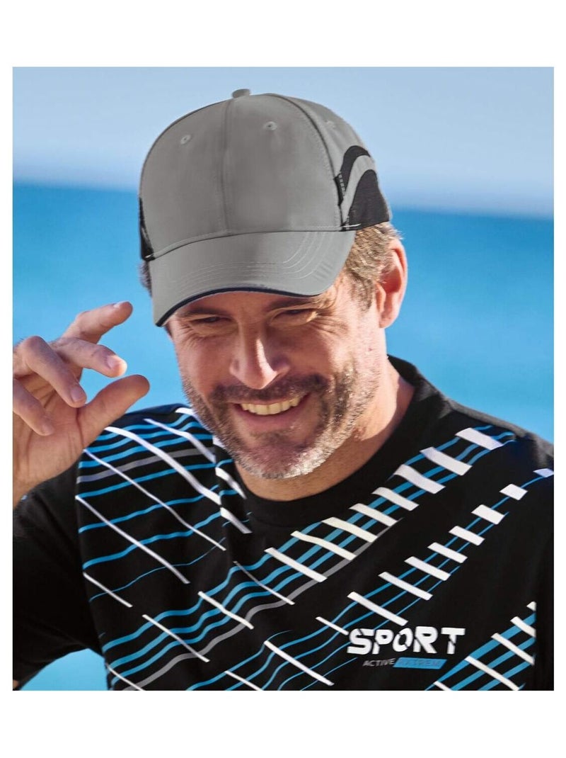 Lot de 2 Casquettes Microfibre Bicolore   - ATLAS FOR MEN Gris Noir - Kiabi
