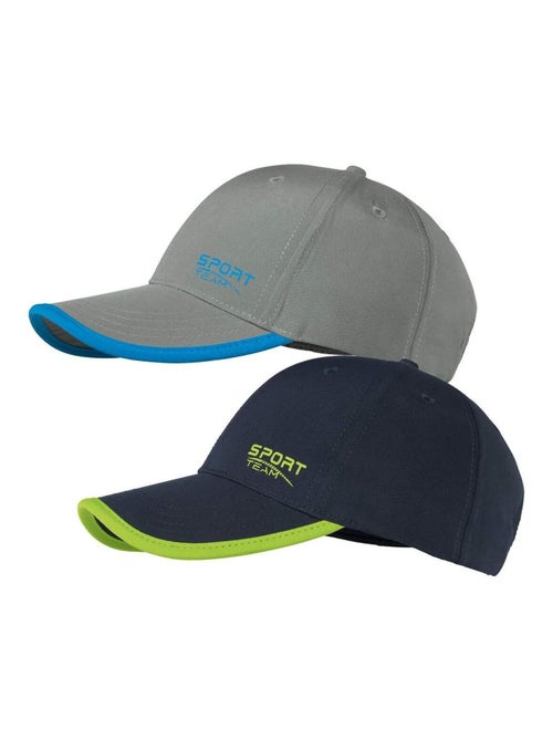 Lot de 2 Casquettes Microfibre Sport   - ATLAS FOR MEN - Kiabi