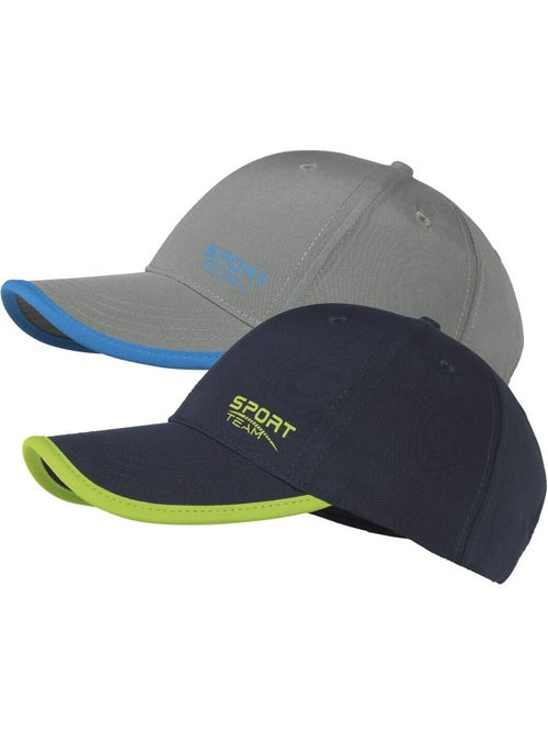 Lot de 2 Casquettes Microfibre Sport   - ATLAS FOR MEN - Kiabi