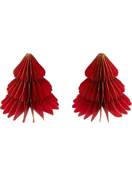Lot de 2 cavaliers de table sapin papier rouge kirsi - Kiabi
