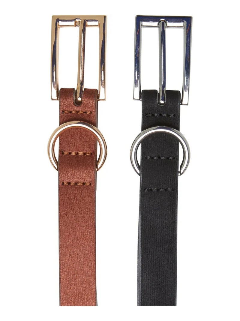 Lot de 2 ceinture motif/style épais - urban classics Noir - Kiabi