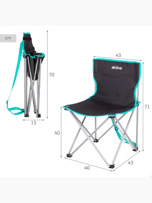 Lot de 2 chaises de camping hautes fixes 43x43x71 cm - Kiabi Lot de 2 chaises de camping hautes fixes 43x43x71 cm - Kiabi