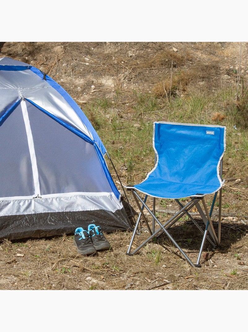Lot de 2 chaises de camping hautes fixes 43x43x71 cmes Bleu - Kiabi
