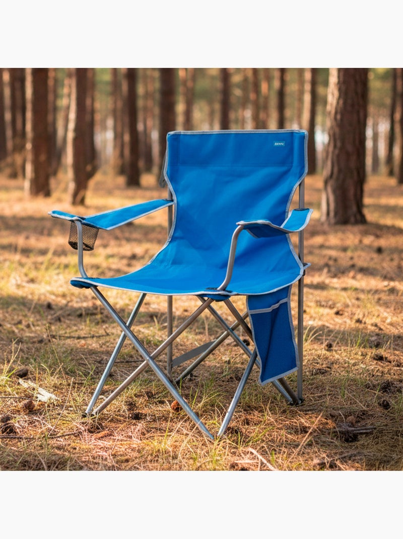 Lot de 2 chaises de camping hautes fixes 47x46x80 cmes Bleu - Kiabi
