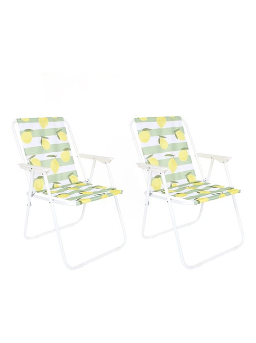 Lot de 2 chaises de camping pliante Citrons - Kiabi