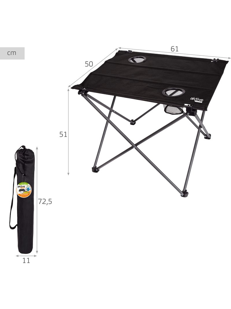 Lot de 2 chaises de camping rayées 48x47x82 cm et table pliante 61x50x51 cm Bleu Blanc - Kiabi