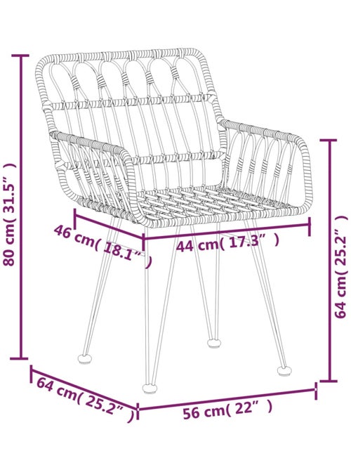 Lot de 2 chaises de jardin avec accoudoirs - Kiabi Lot de 2 chaises de jardin avec accoudoirs - Kiabi