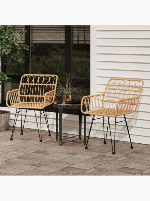 Lot de 2 chaises de jardin avec accoudoirs - Kiabi Lot de 2 chaises de jardin avec accoudoirs - Kiabi