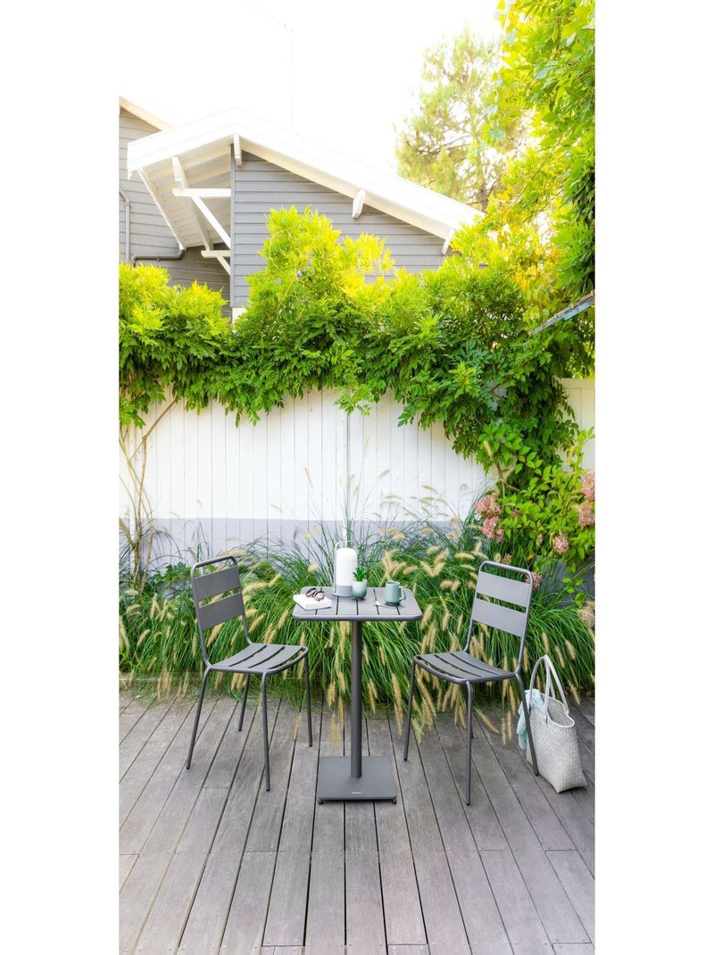 Lot de 2 chaises de jardin empilables Phuket Gris foncé - Kiabi