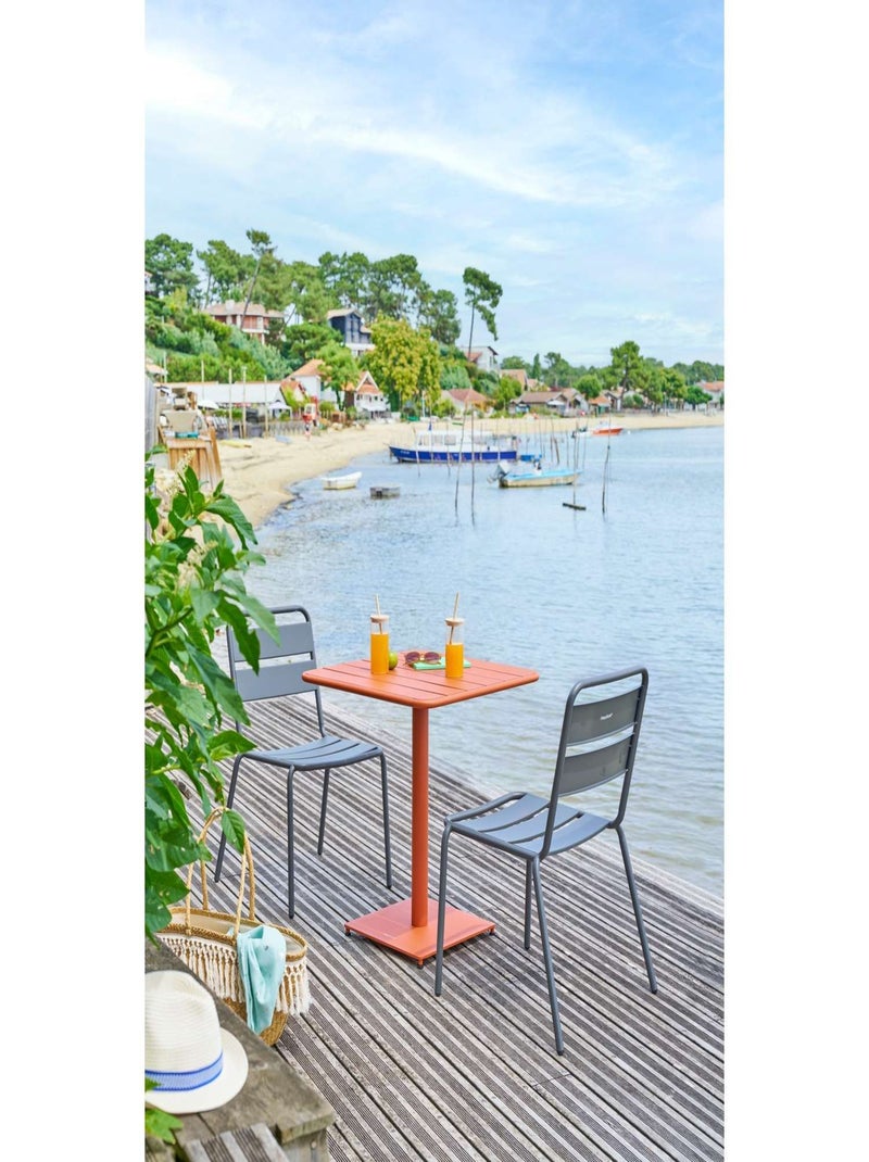 Lot de 2 chaises de jardin empilables Phuket Gris foncé - Kiabi