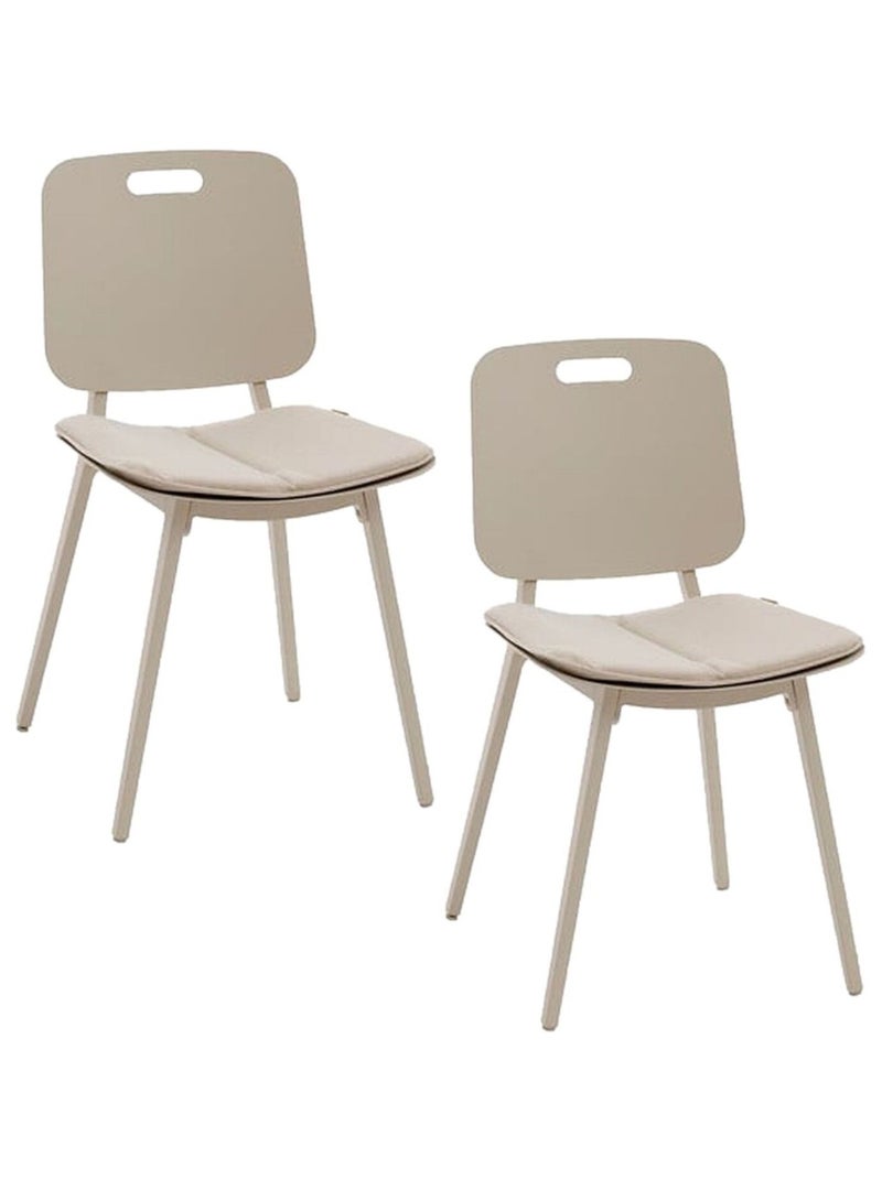 Lot de 2 chaises de jardin en aluminium TERZANO Beige - Kiabi