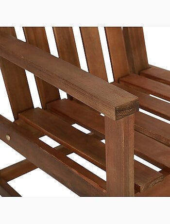 Lot de 2 chaises de jardin en bois d’acacia avec accoudoirs