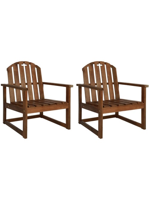 Lot de 2 chaises de jardin en bois d’acacia avec accoudoirs - Kiabi Lot de 2 chaises de jardin en bois d’acacia avec accoudoirs - Kiabi