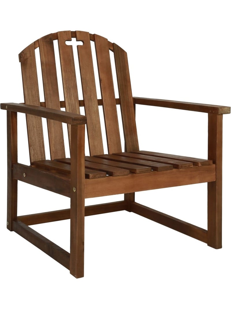 Lot de 2 chaises de jardin en bois d’acacia avec accoudoirs Marron - Kiabi