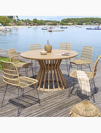 Lot de 2 chaises de jardin en résine tressée lambada