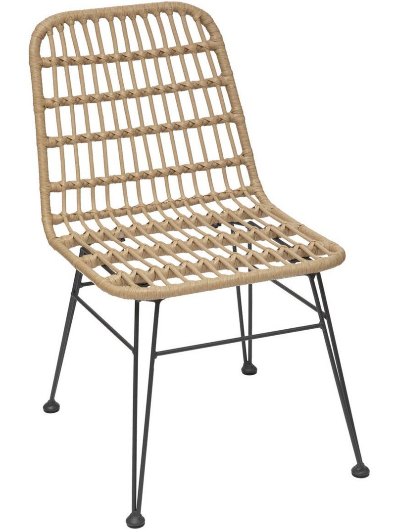 Lot de 2 chaises de jardin en résine tressée lambada gris anthracite - Kiabi