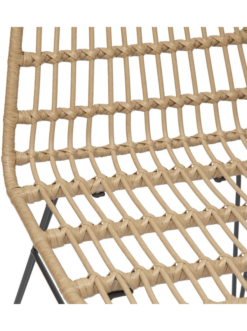 Lot de 2 chaises de jardin en résine tressée lambada gris anthracite - Kiabi