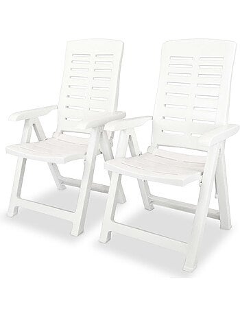 Lot de 2 chaises de jardin inclinables pliables
