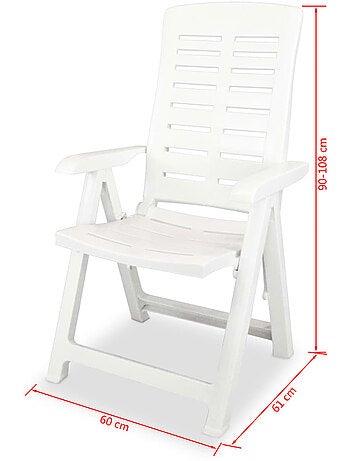 Lot de 2 chaises de jardin inclinables pliables