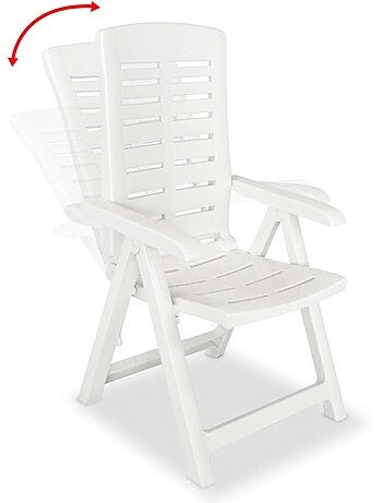 Lot de 2 chaises de jardin inclinables pliables